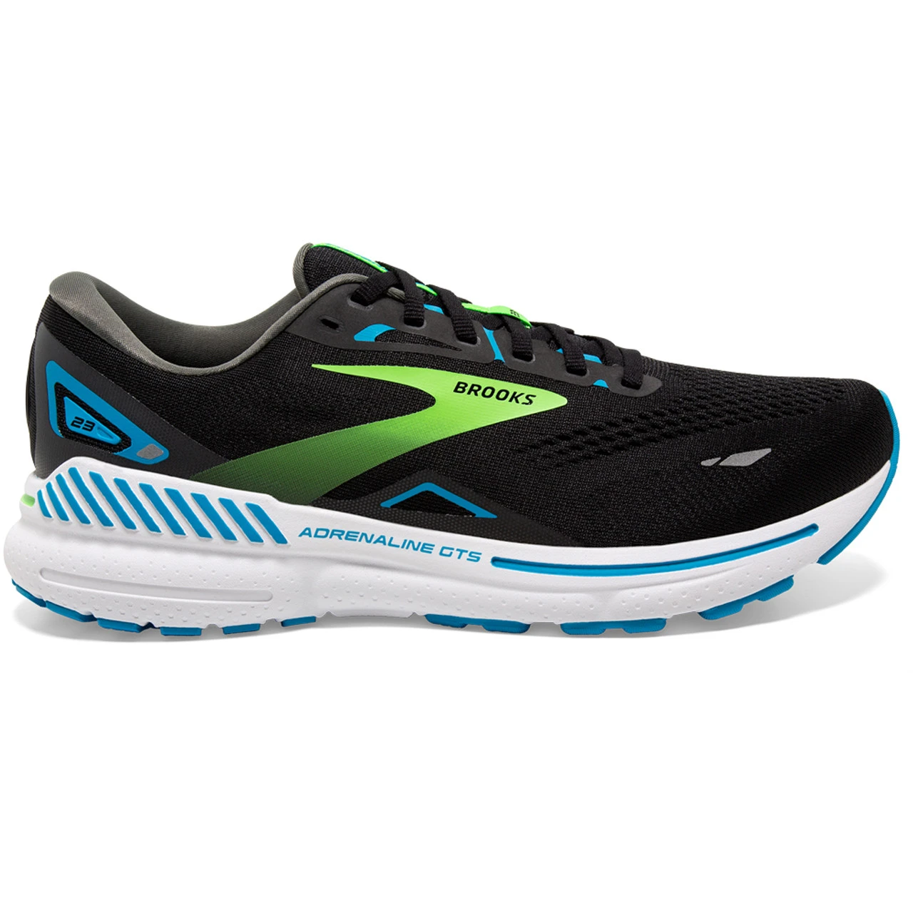 Brooks Men's Adrenaline GTS 23 - Black / Hawaiian Ocean / Green