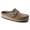 Birkenstock Women's Buckley Suede Leather - Gray Taupe (Narrow Width)