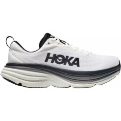 HOKA ONE ONE Men's Bondi 8 - White / Black (Medium Width)