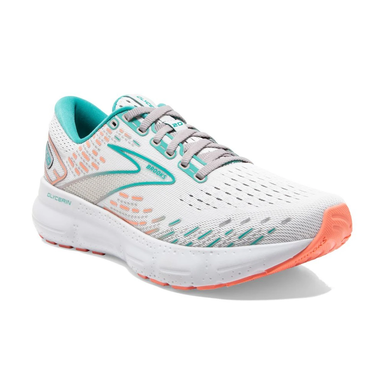 Brooks Women's Glycerin 20 - Oyster / Latigo Bay / Coral - Image 3