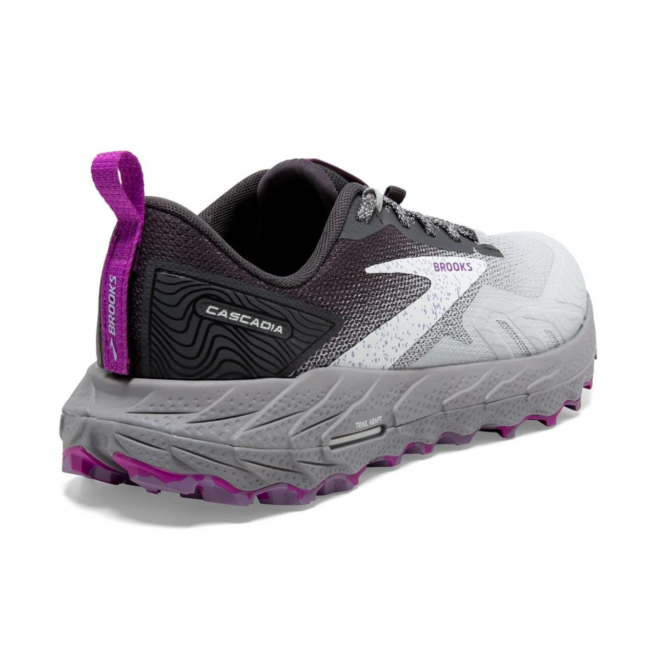 Brooks Women's Cascadia 17 - Oyster / Blackened Pearl / Purple - Image 4