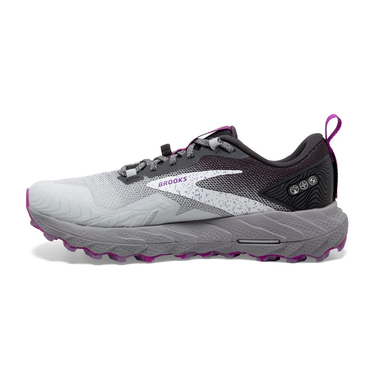 Brooks Women's Cascadia 17 - Oyster / Blackened Pearl / Purple - Image 2