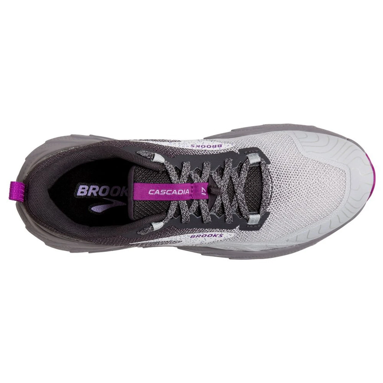 Brooks Women's Cascadia 17 - Oyster / Blackened Pearl / Purple - Image 5