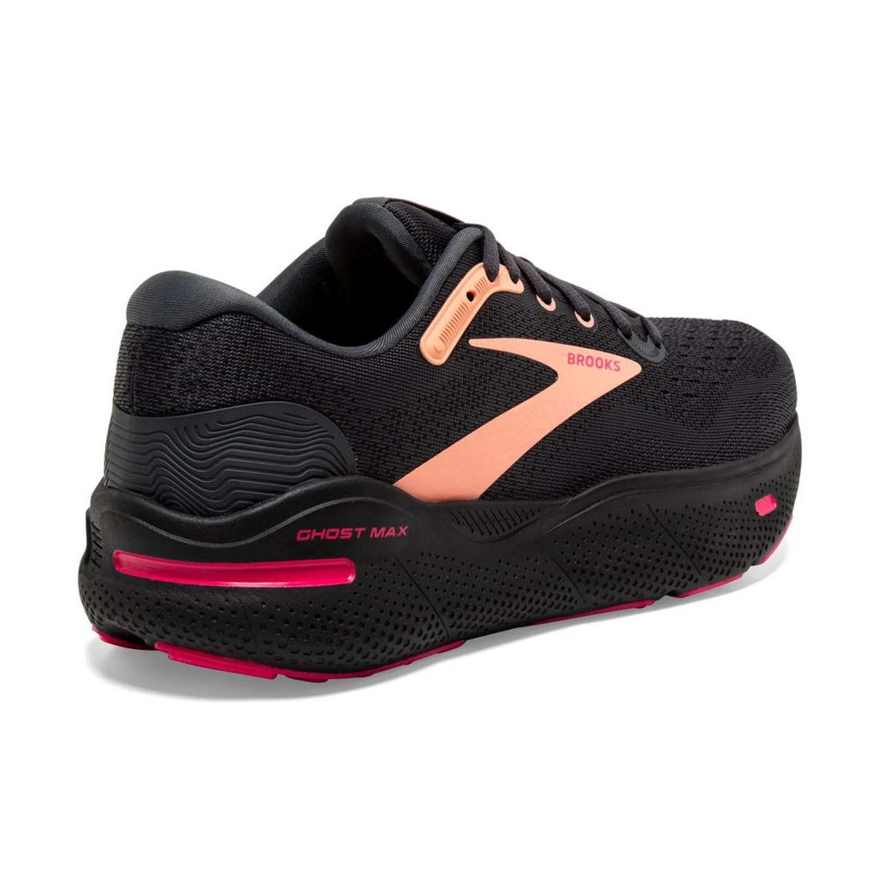 Brooks Women's Ghost Max - Black / Papaya / Raspberry - Image 4