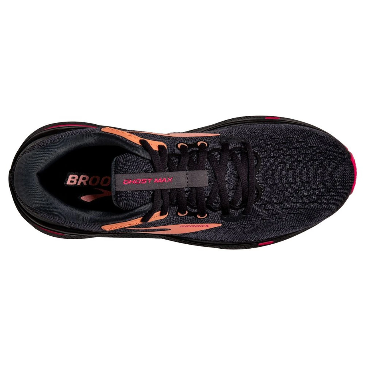 Brooks Women's Ghost Max - Black / Papaya / Raspberry - Image 5