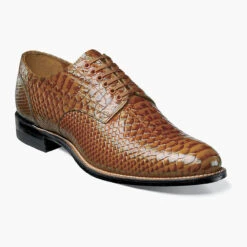 Stacy Adams Men's Madison Plain Toe Oxford - Tan Anaconda