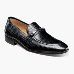 Stacy Adams Men's Ferdinand Moc Toe Bit Slip On - Black