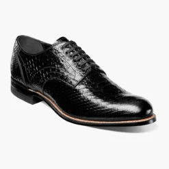Stacy Adams Men's Madison Plain Toe Oxford - Black Anaconda