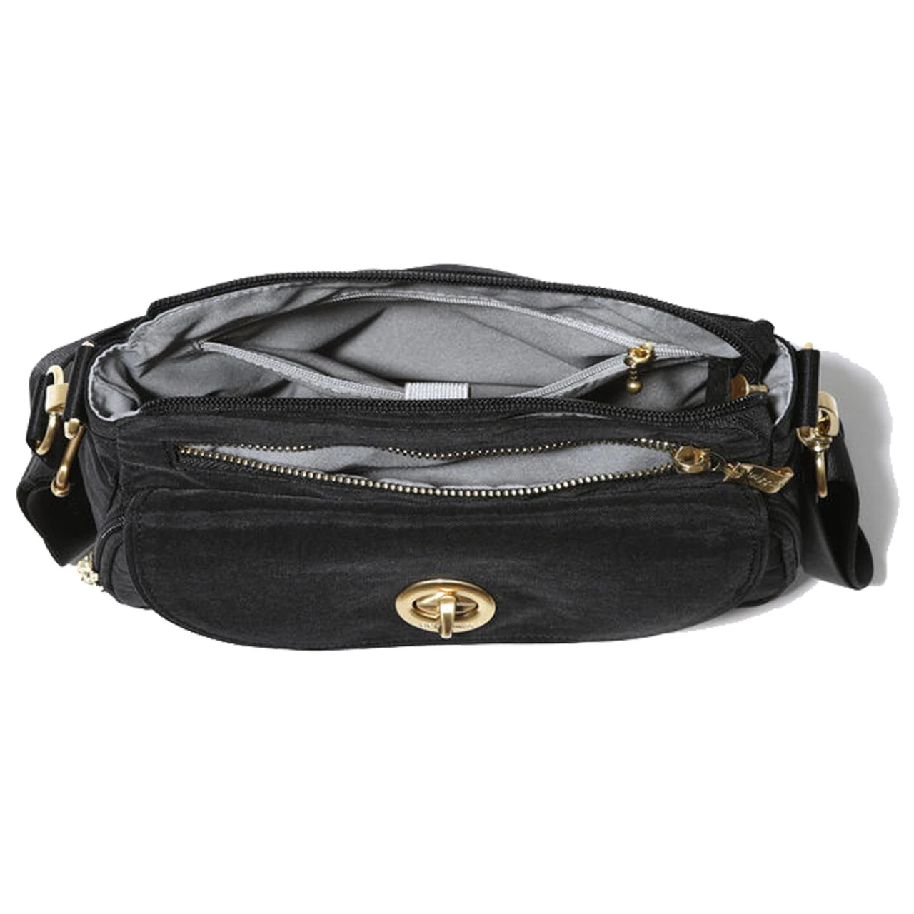 Baggallini Calais Crossbody Bag - Black With Gold Hardware - Image 4
