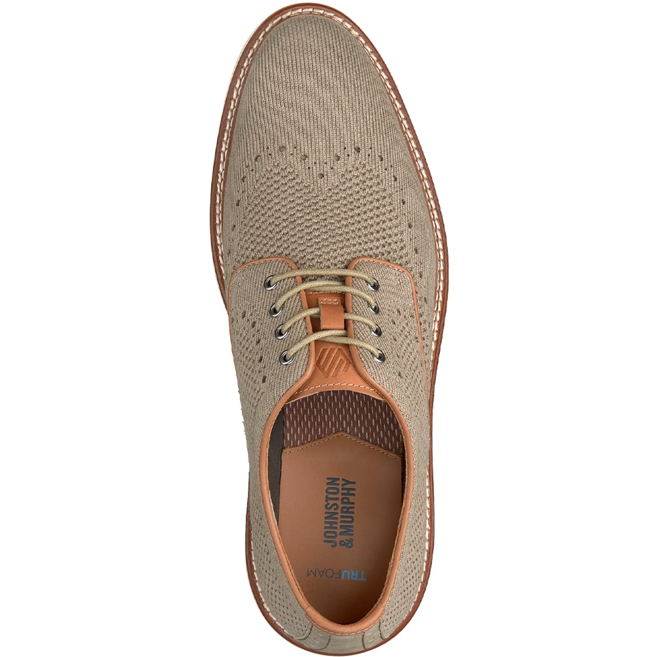 Johnston Murphy Men's Upton Knit Wingtip - Taupe Heathered Knit - Image 3
