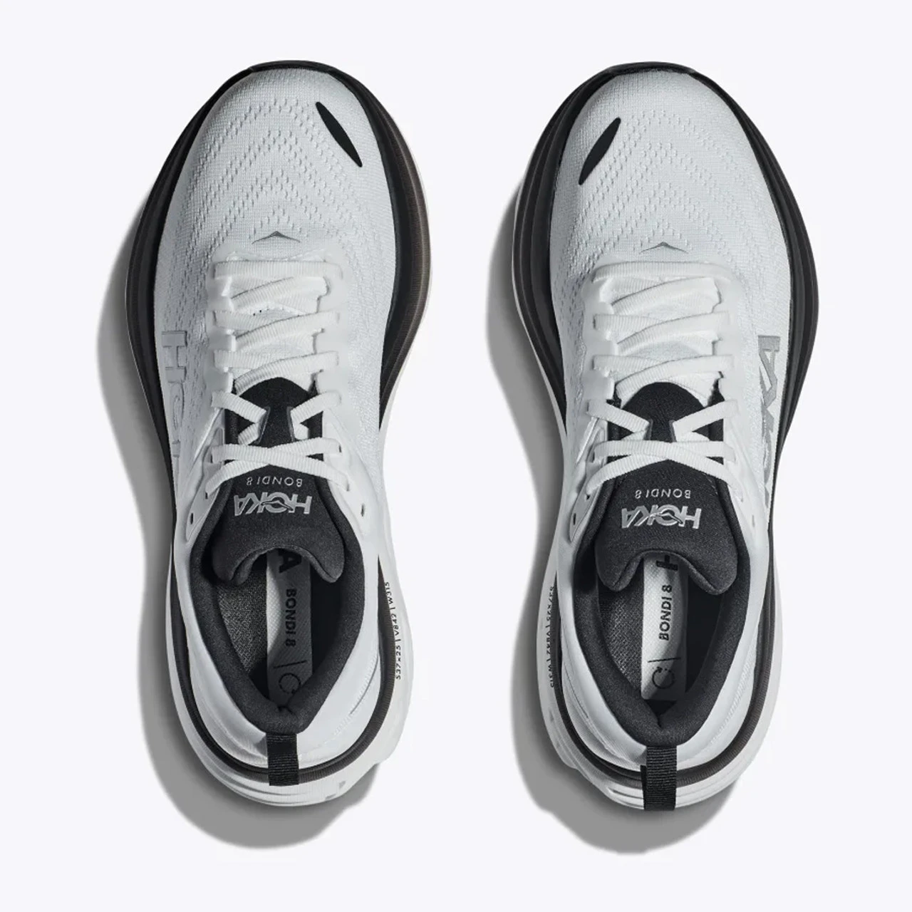 HOKA ONE ONE Men's Bondi 8 - White / Black (Medium Width) - Image 5