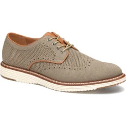 Johnston Murphy Men's Upton Knit Wingtip - Taupe Heathered Knit