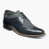 Stacy Adam's Men's Dayton Python Print Wingtip Oxford - Navy