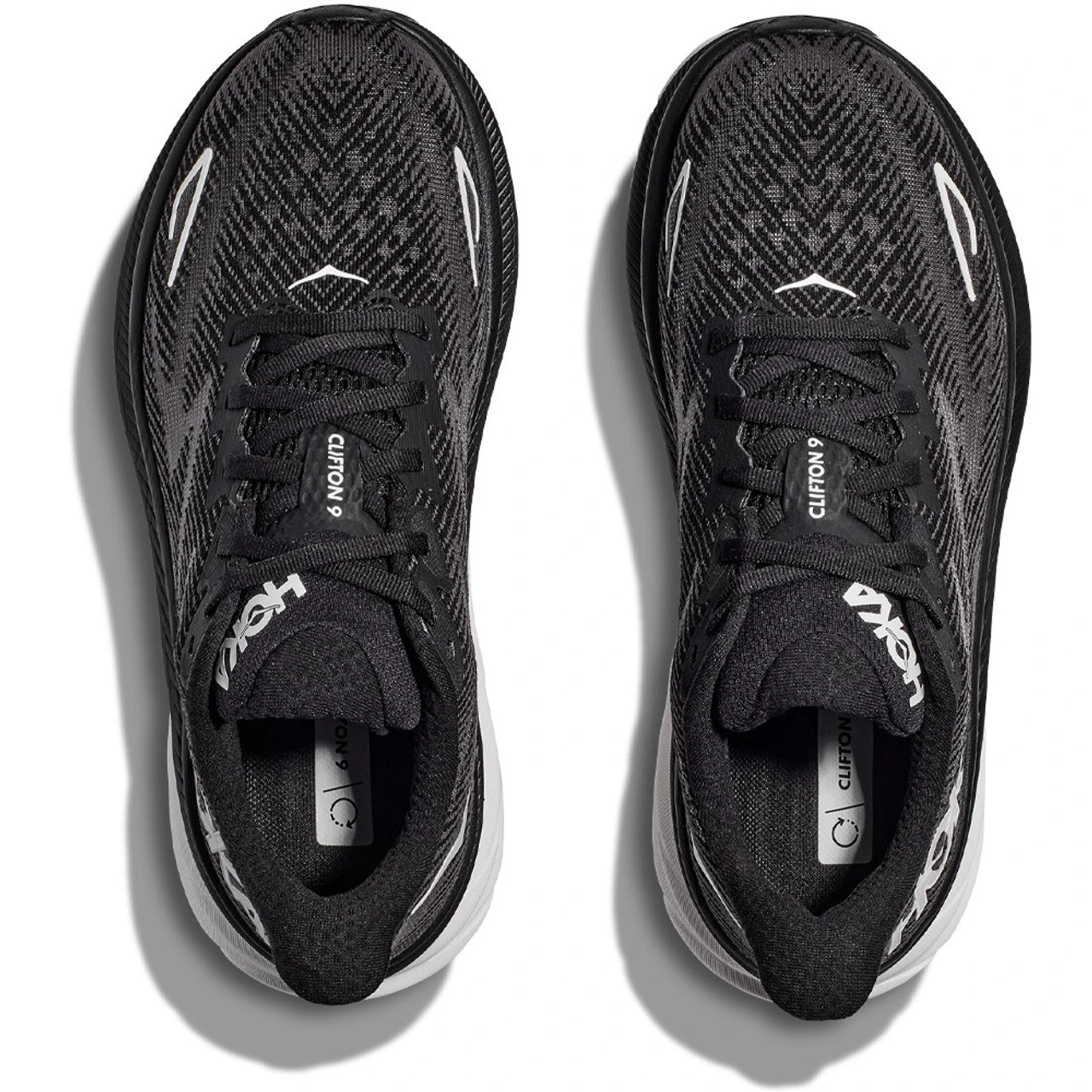 HOKA ONE ONE Women's Clifton 9 - Black / White (Wide Width) - Image 7