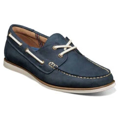 Florsheim Men's Atlantic Moc Toe Boat Shoe - Navy