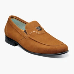 Stacy Adams Men's Quincy Moc Toe Bit Slip-On - Tan Suede