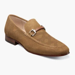 Stacy Adams Men's Wydell Moc Toe Bit Slip-On - Tan Suede