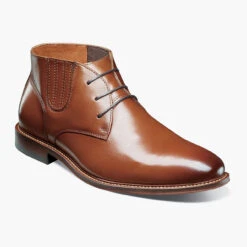 Stacy Adams Men's Maxwell Plain Toe Lace Chukka Boot - Cognac