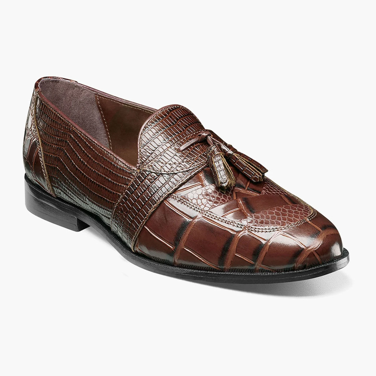Stacy Adams Men's Santana II Moc Toe Tassel Slip-On - Cognac