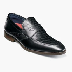 Stacy Adams Men's Karnes Moc Toe Penny Slip-On - Black