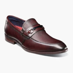 Stacy Adams Men's Kaylor Moc Toe Bit Slip-On - Burgundy
