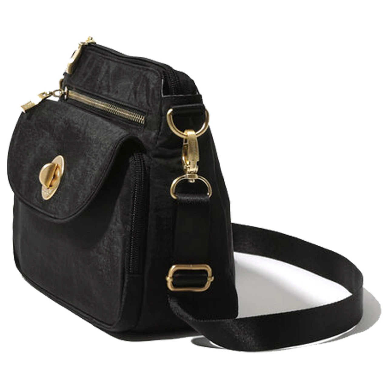 Baggallini Calais Crossbody Bag - Black With Gold Hardware - Image 3