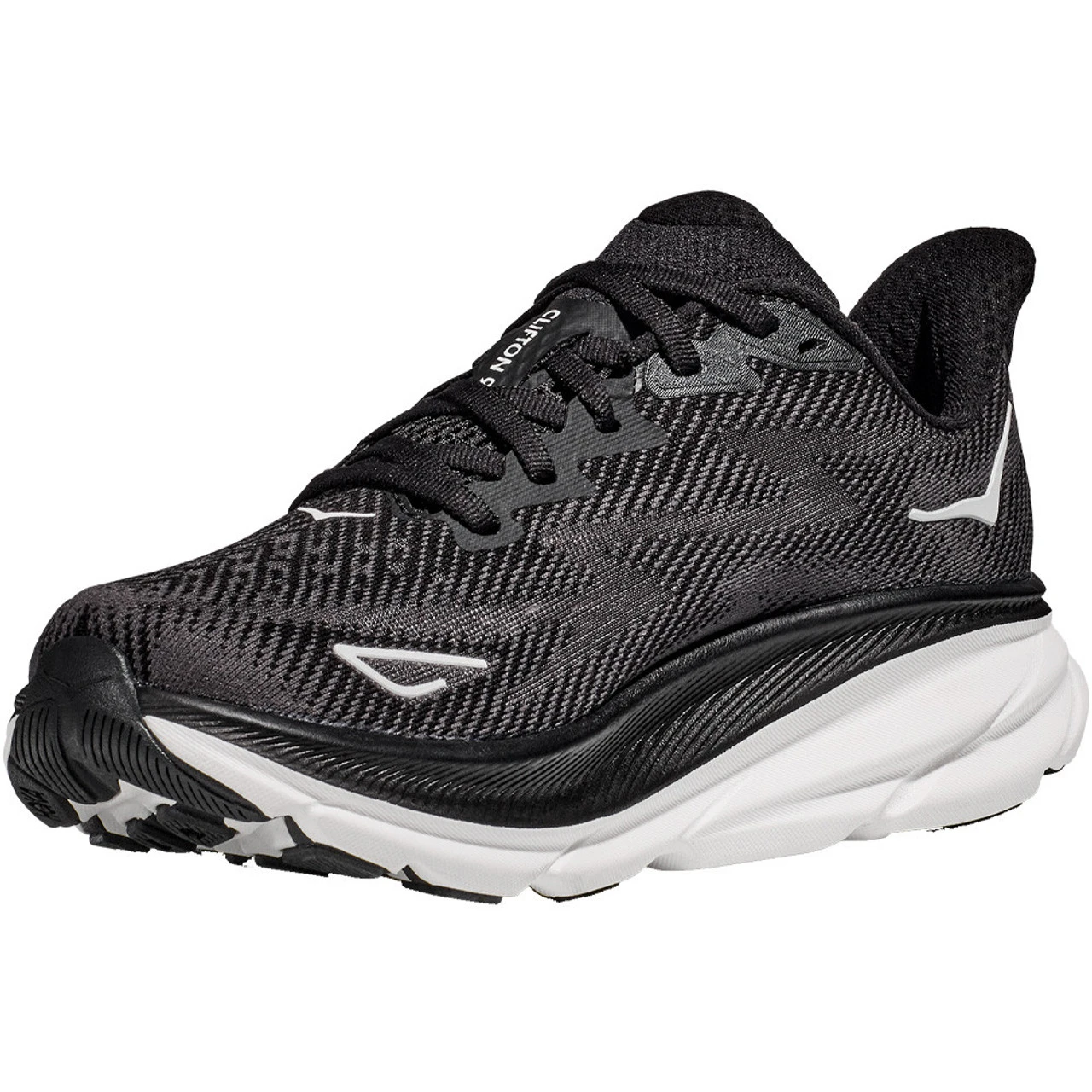 HOKA ONE ONE Women's Clifton 9 - Black / White (Wide Width) - Image 4