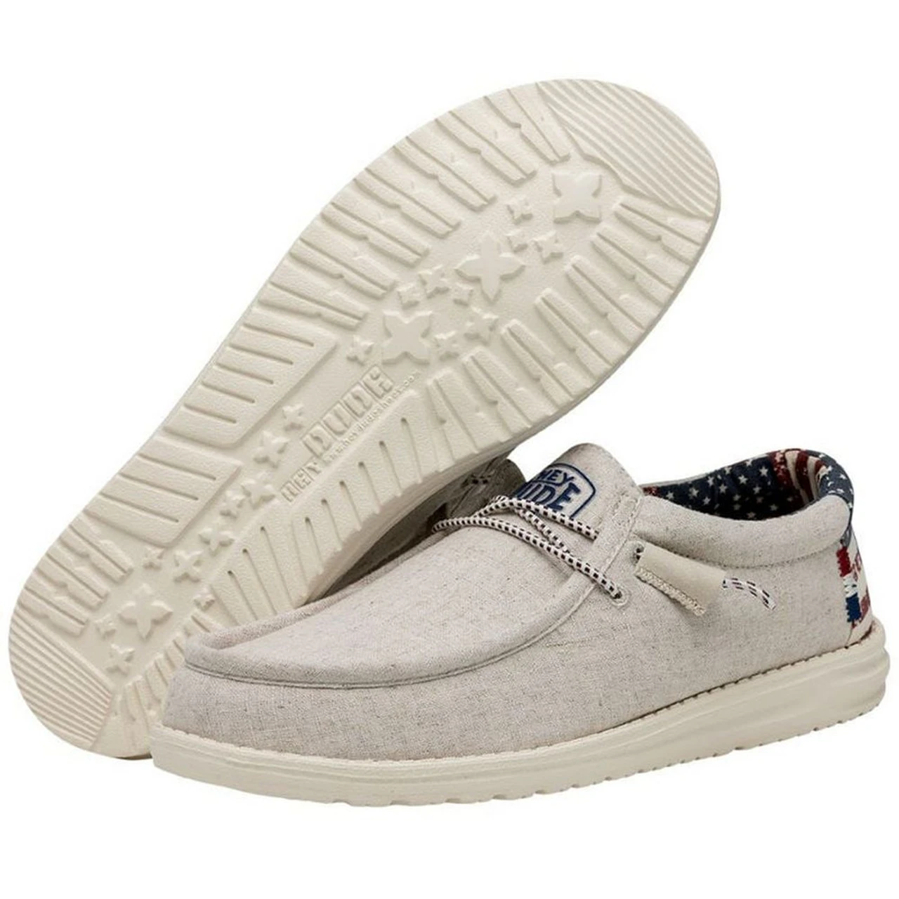 Hey Dude Men's Wally Patriotic - Off White - Image 3