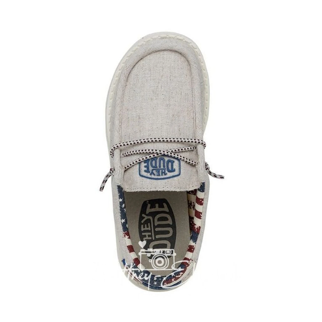 Hey Dude Youth Wally - Off White Patriotic - Image 6