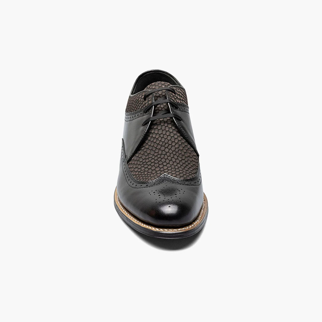 Stacy Adam's Men's Dayton Python Print Wingtip Oxford - Black / Gray - Image 4