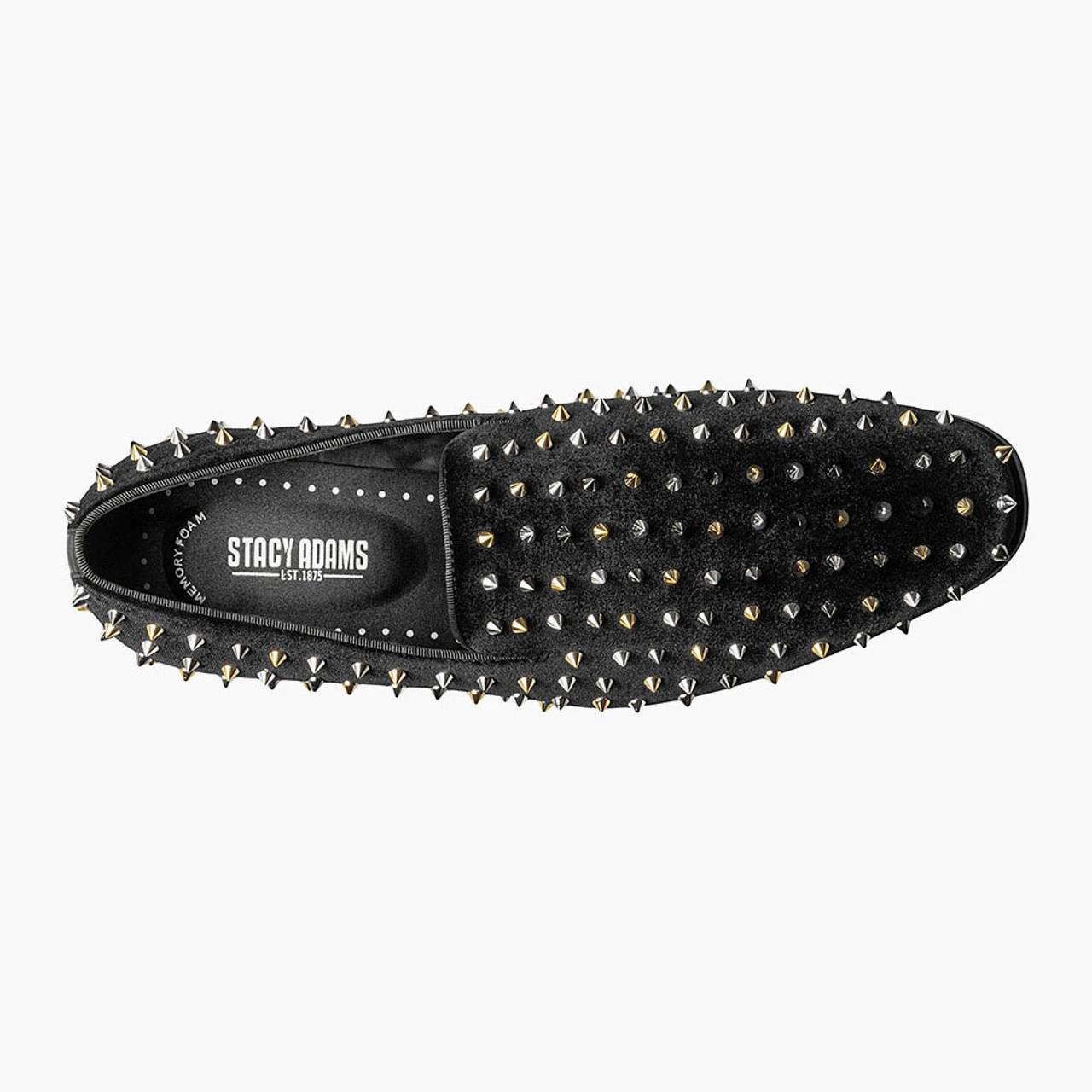 Stacy Adams Men's Spire Spiked Slip-On - Black And Silver - Image 6