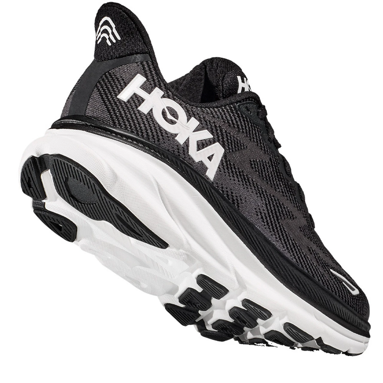 HOKA ONE ONE Women's Clifton 9 - Black / White (Wide Width) - Image 5
