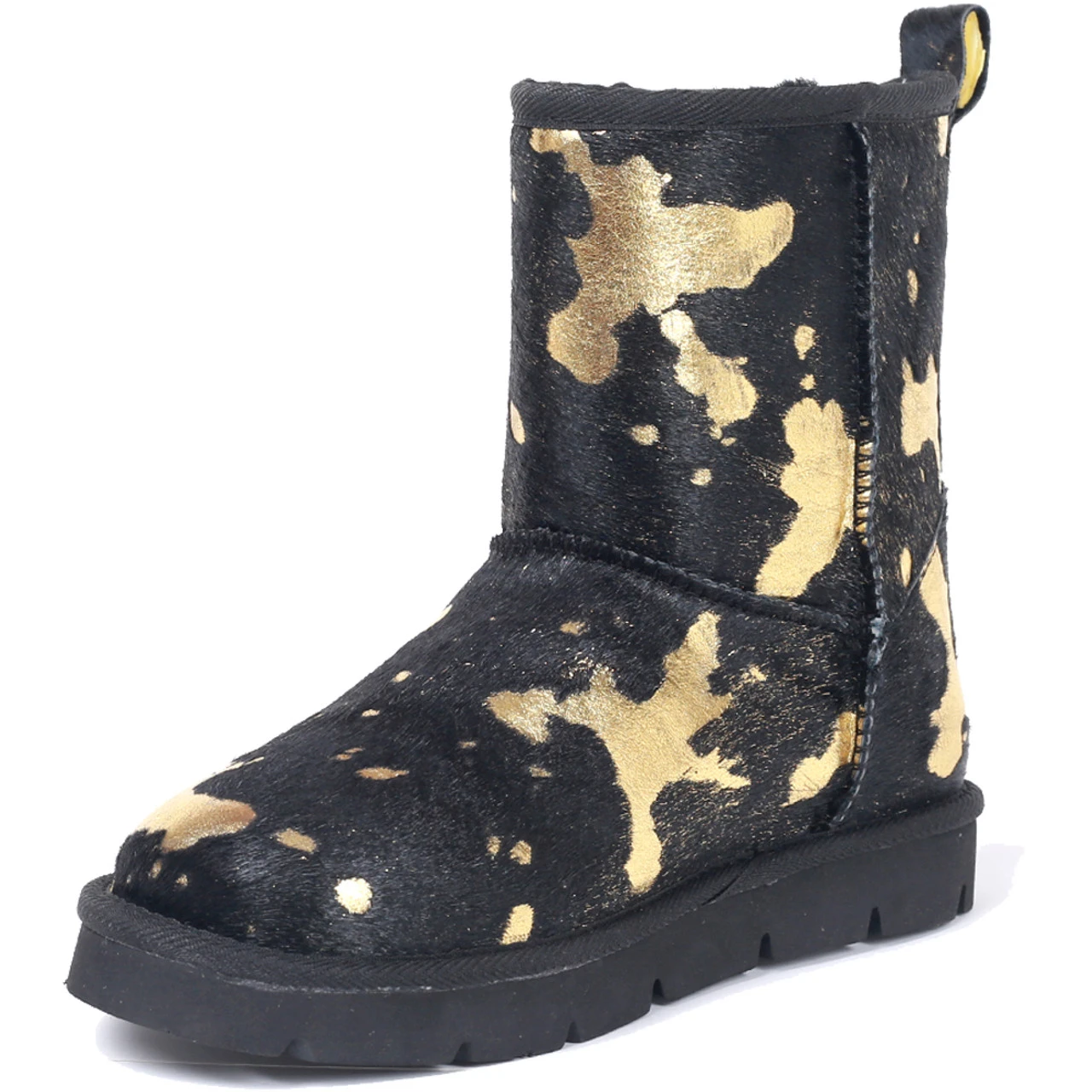 Superlamb Women's Turano 7.5 - Etched Cow Print Black And Gold - Image 3