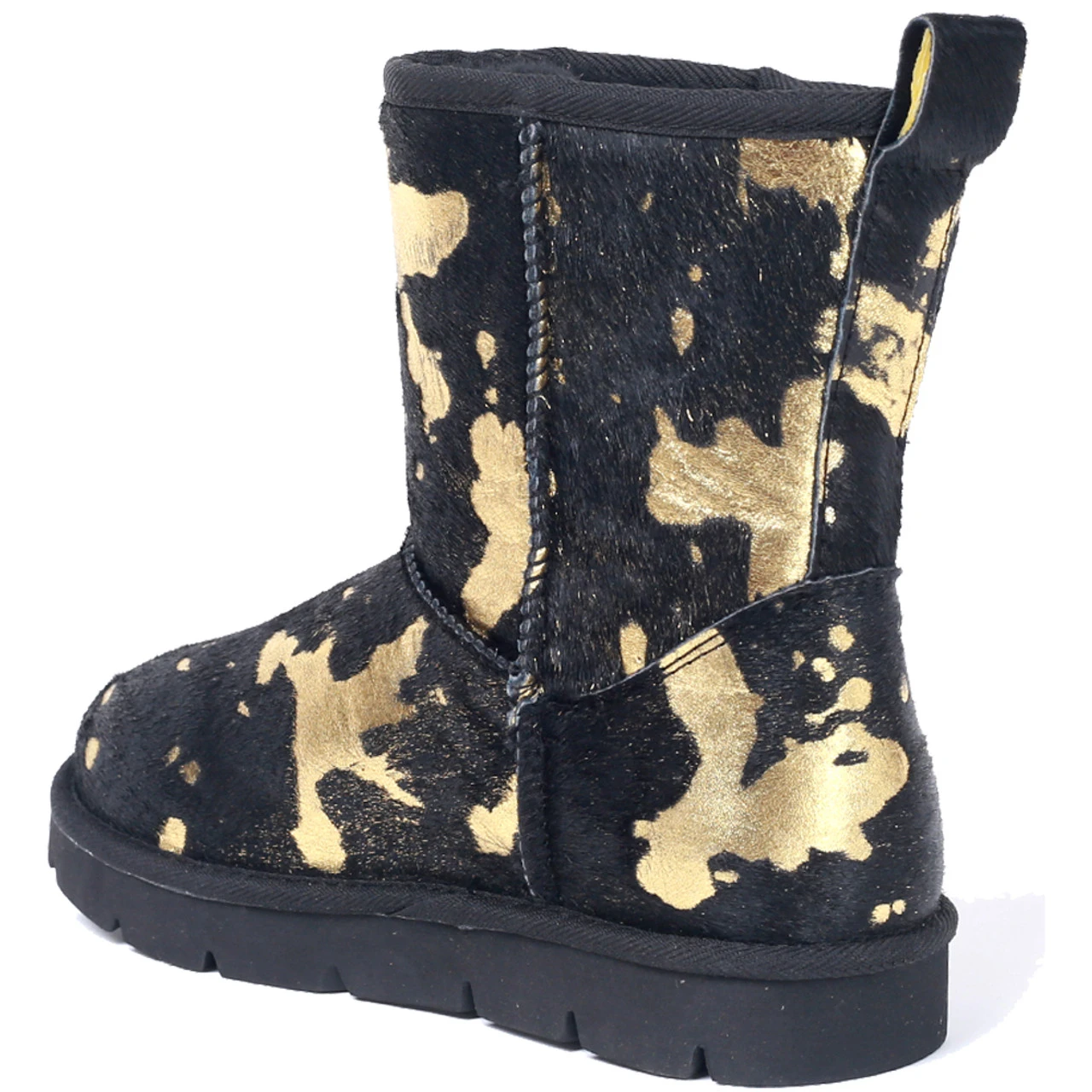 Superlamb Women's Turano 7.5 - Etched Cow Print Black And Gold - Image 4