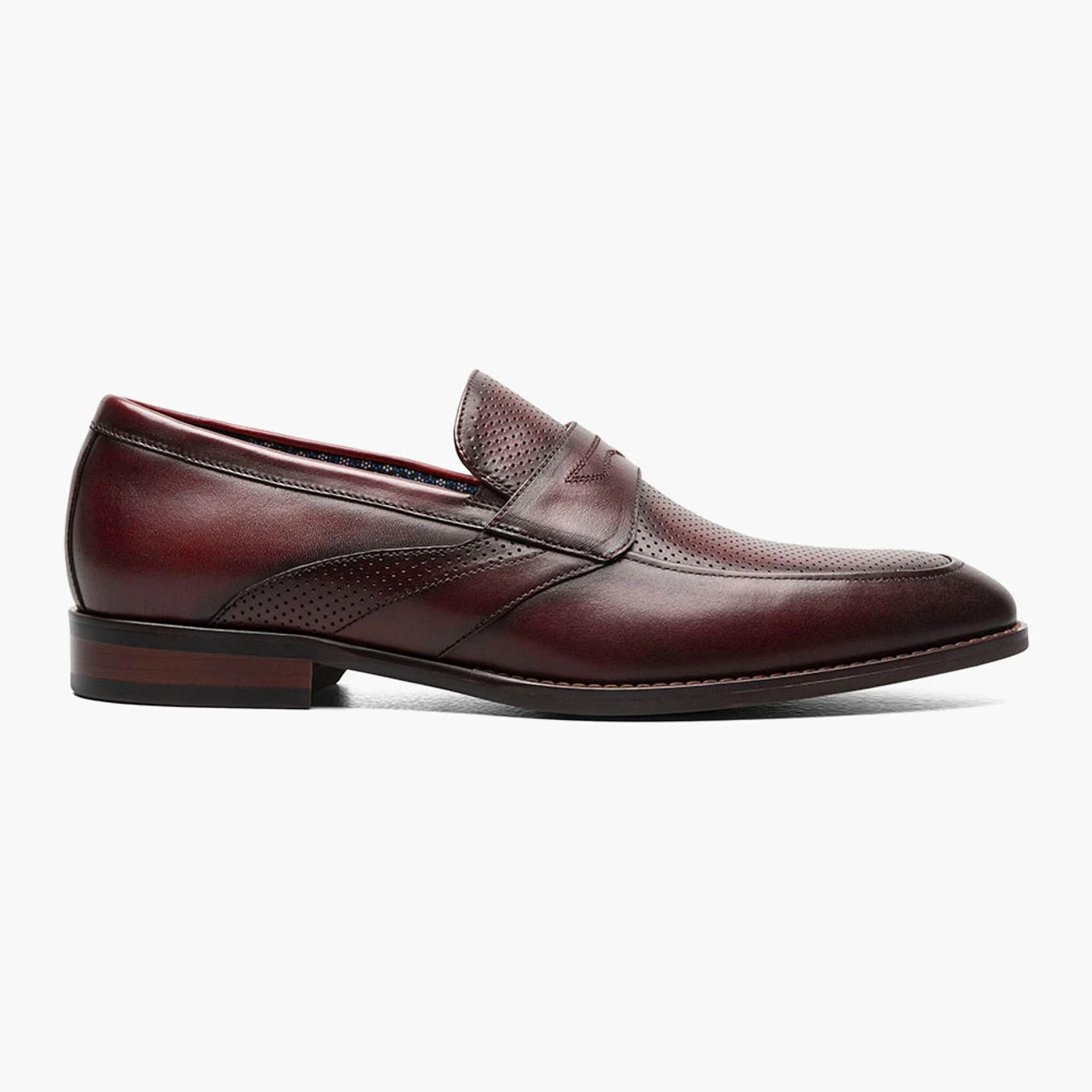 Stacy Adams Men's Karnes Moc Toe Penny Slip-On - Burgundy - Image 2
