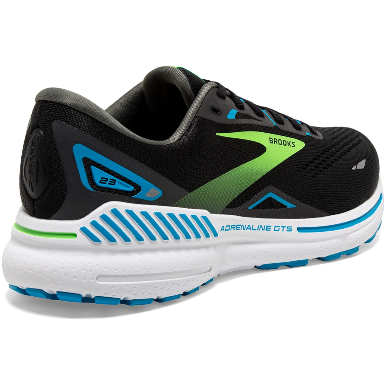 Brooks Men's Adrenaline GTS 23 - Black / Hawaiian Ocean / Green - Image 4