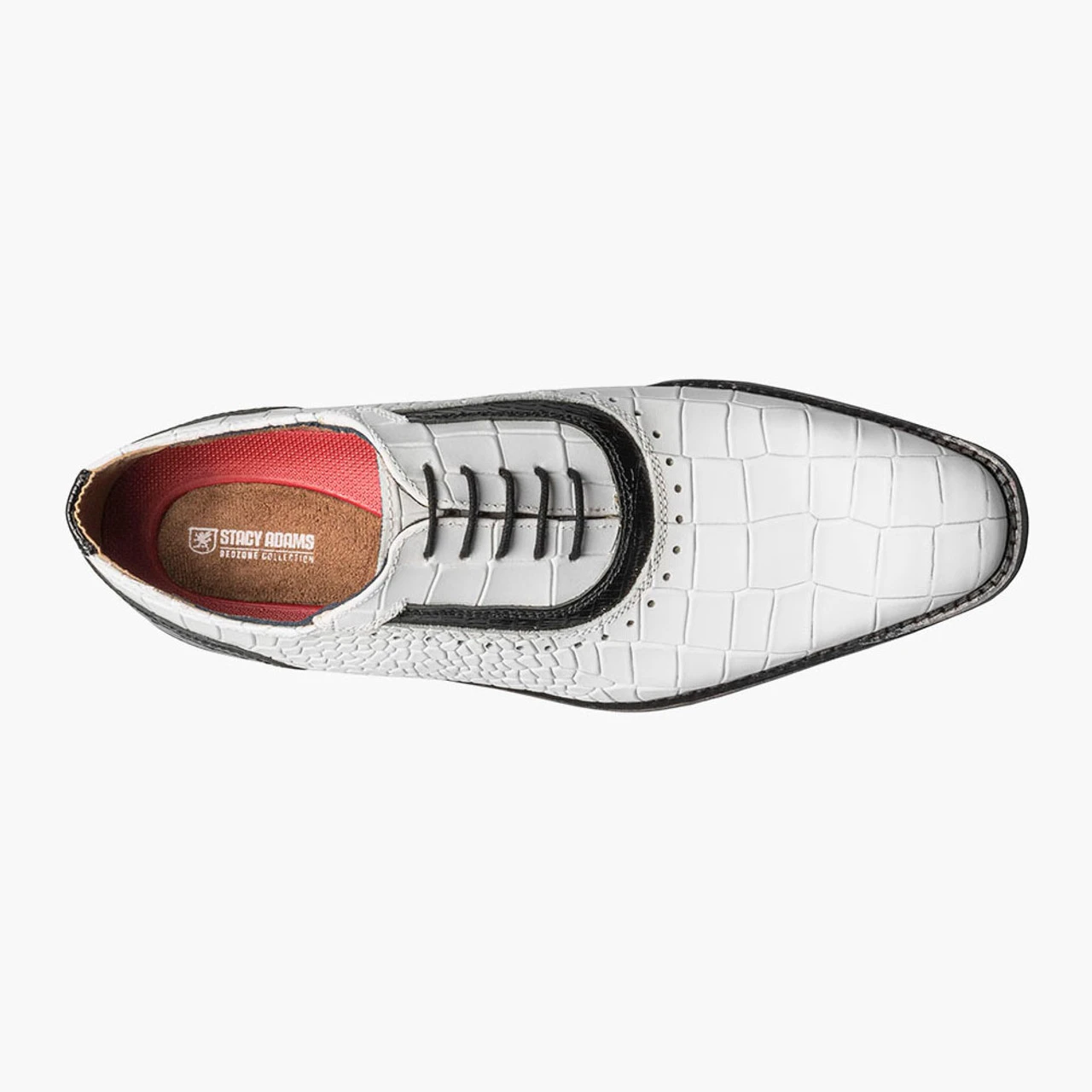 Stacy Adams Men's Riccardi Plain Toe Oxford - Black With White - Image 6