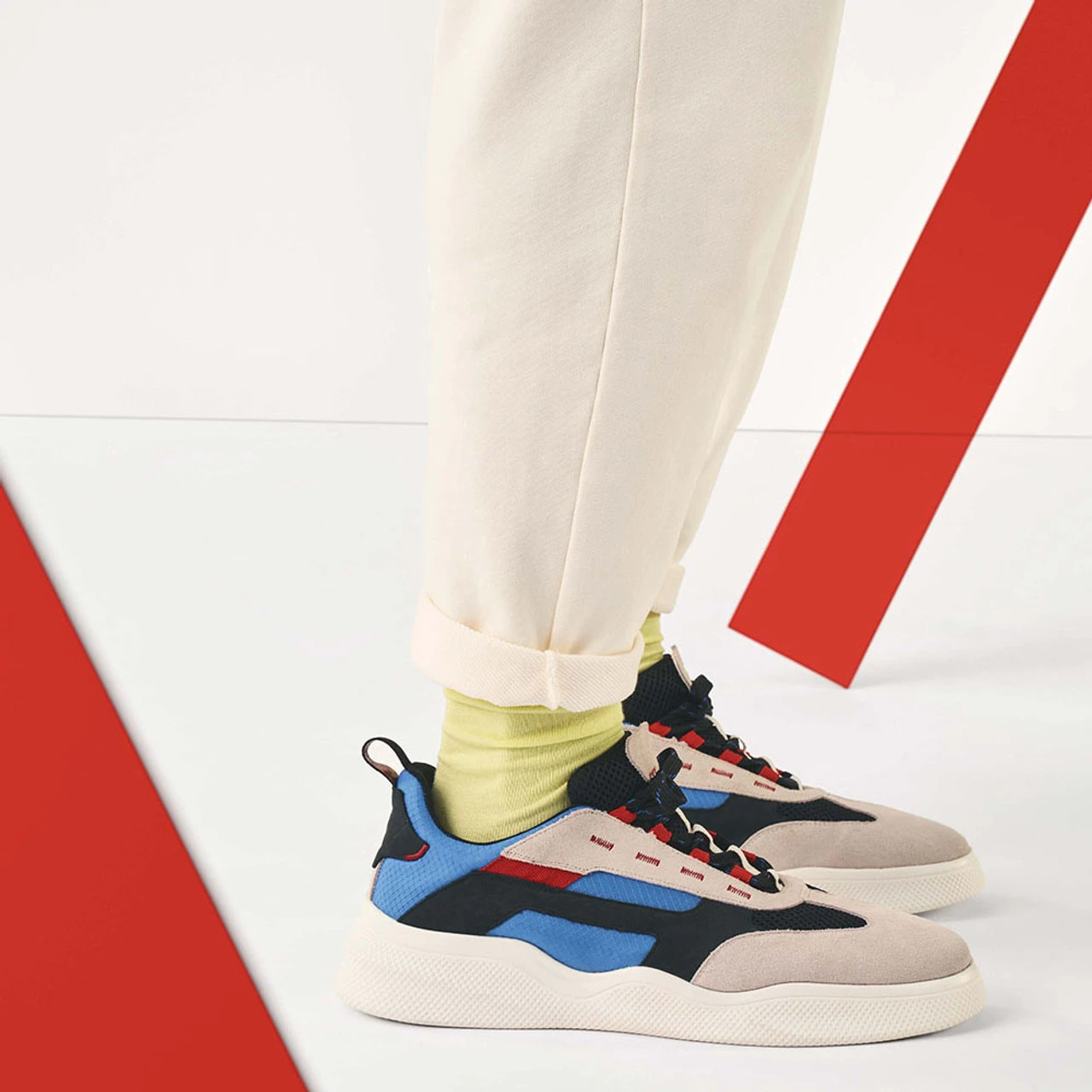 Stacy Adams Men's T-Toe Lace Up Sneaker - Chalk Blue Multi - Image 8