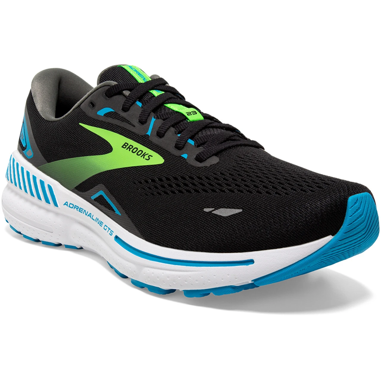 Brooks Men's Adrenaline GTS 23 - Black / Hawaiian Ocean / Green - Image 3