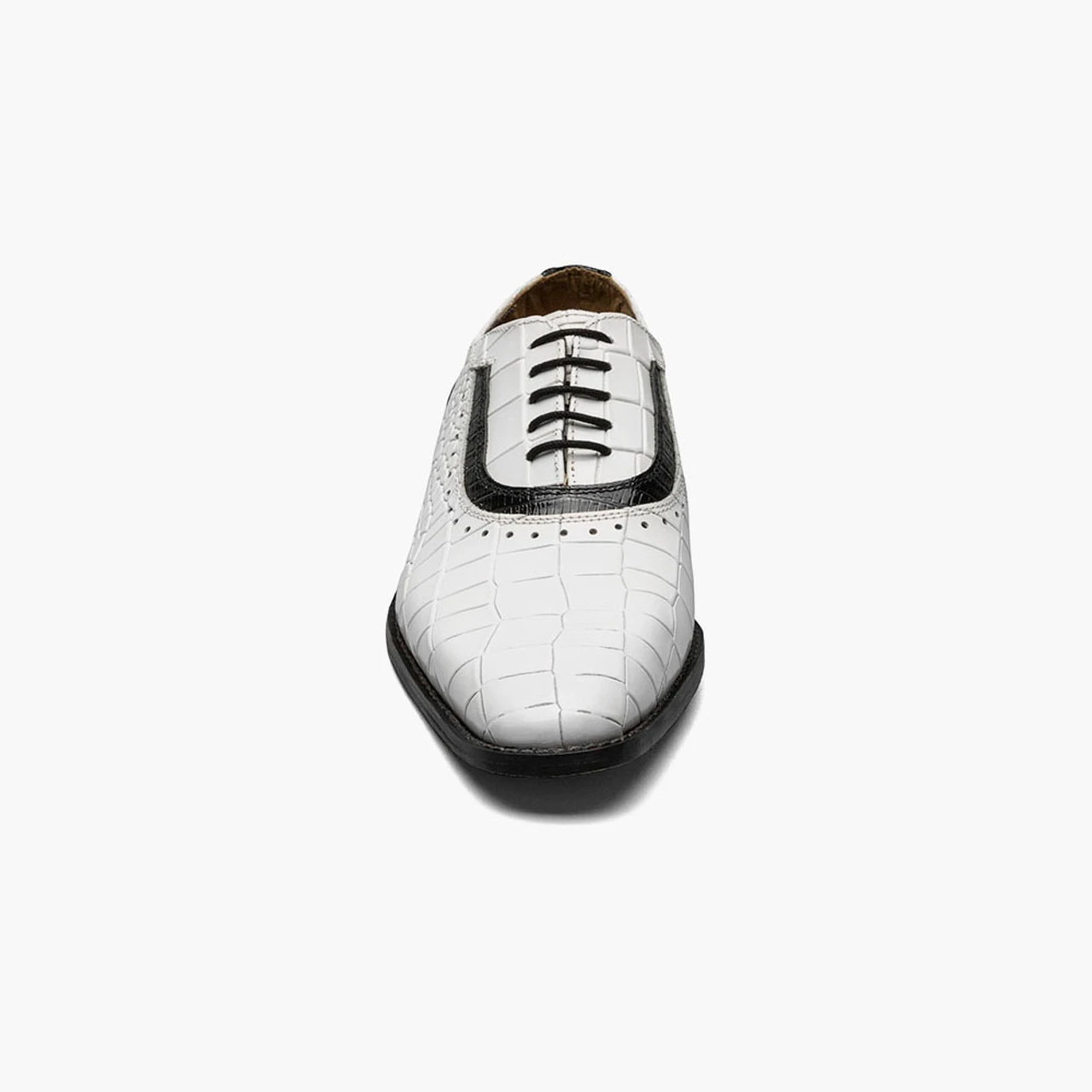 Stacy Adams Men's Riccardi Plain Toe Oxford - Black With White - Image 4
