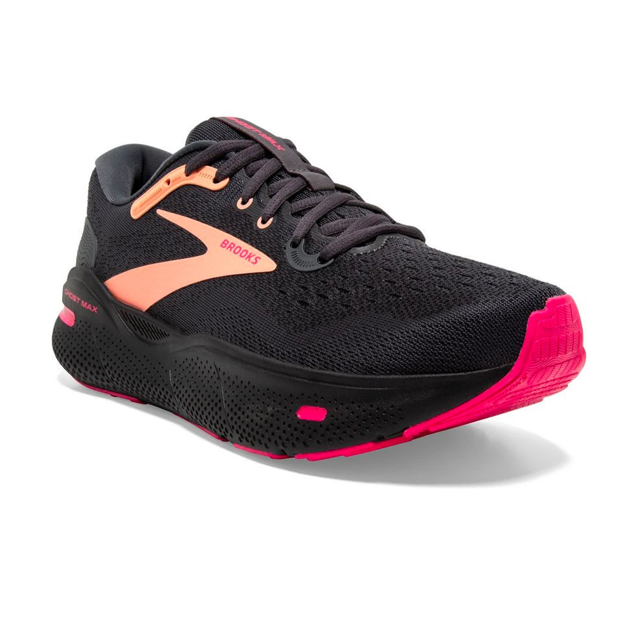 Brooks Women's Ghost Max - Black / Papaya / Raspberry - Image 3