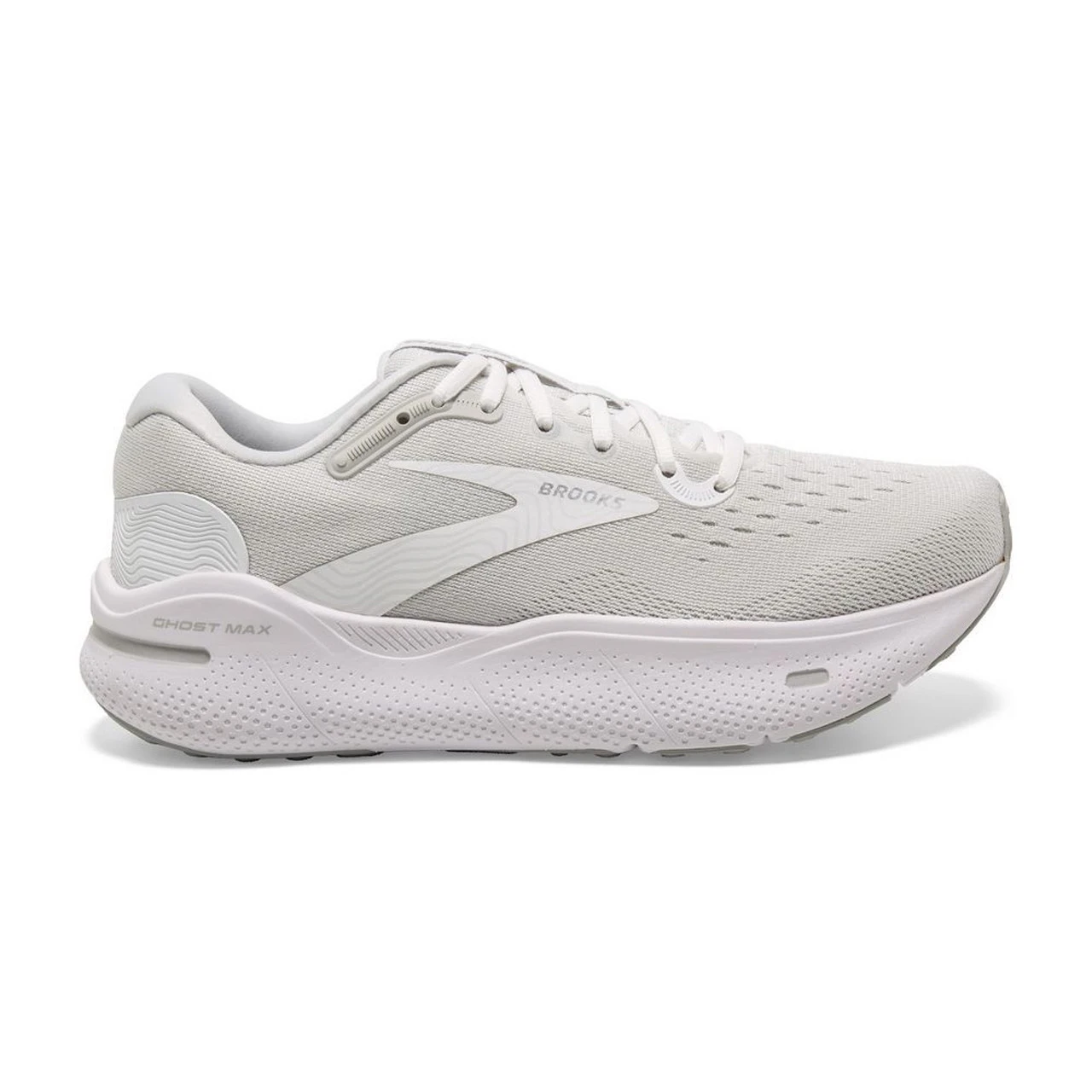 Brooks Women's Ghost Max - White / Oyster / Metallic Silver