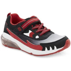 Stride Rite Big Kids Made2Play Jaws Light-up Sneaker - Black / Red (Wide Width)