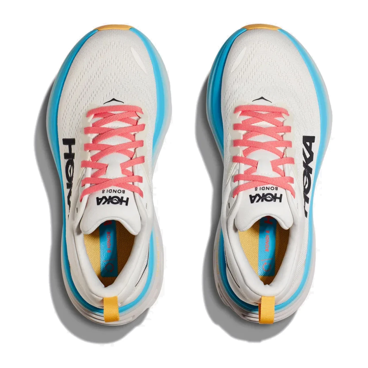 HOKA ONE ONE Women's Bondi 8 - Blanc De Blanc / Swim Day (Wide Width) - Image 5