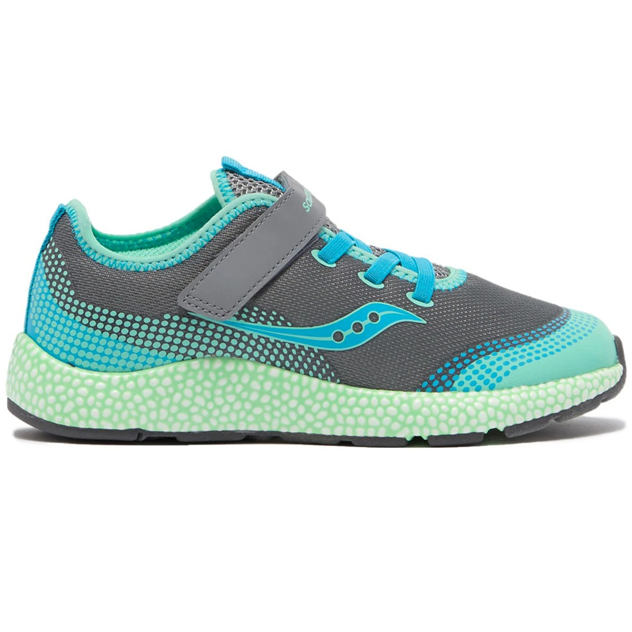 Saucony Little Kid's Astrofoam Sneaker - Grey / Turquoise - - Image 2
