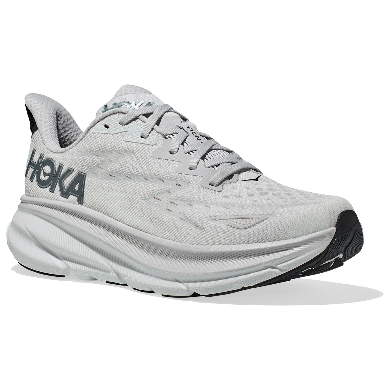HOKA ONE ONE Men's Clifton 9 - Nimbus Cloud / Steel Wool (Wide Width) - Image 3