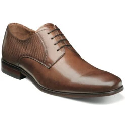 Florsheim Men's Postino Plain Toe Oxford - Cognac Smooth With Perf