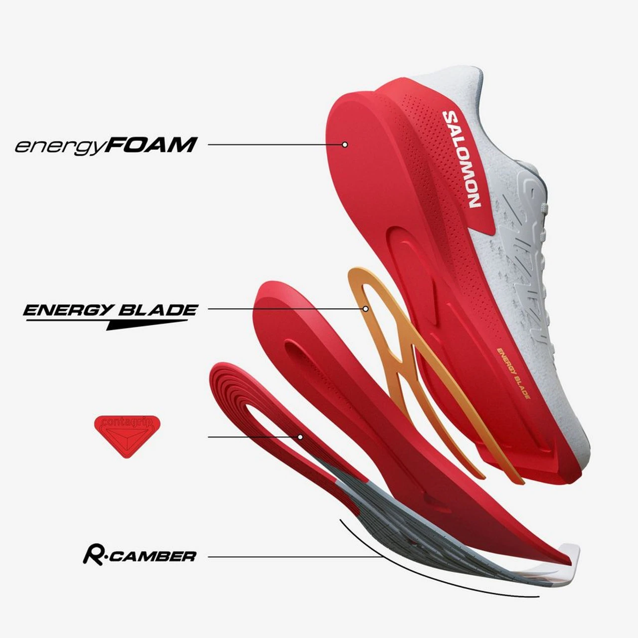 Salomon Men's Spectur - Black / White / Blazing Orange - Image 7