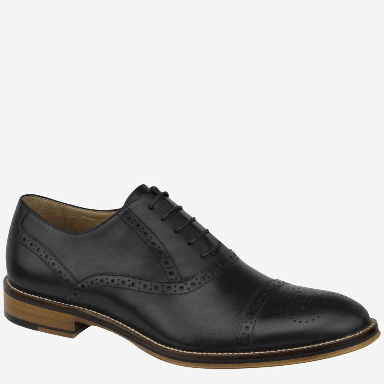 Johnston & Murphy Men's Conard Cap Toe - Black Italian Calf Skin