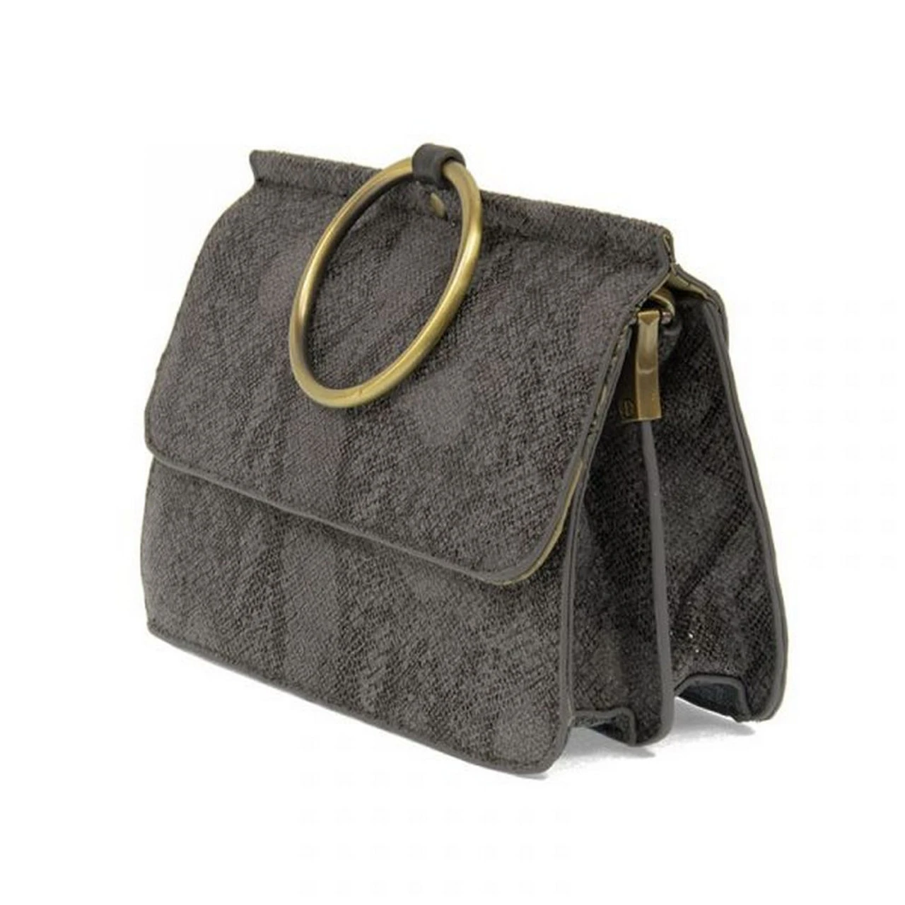 Joy Susan Python Aria Ring Bag - Grey - Image 3